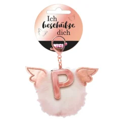 Nici Bag Pendant Plush Pompom Letter P Key Ring