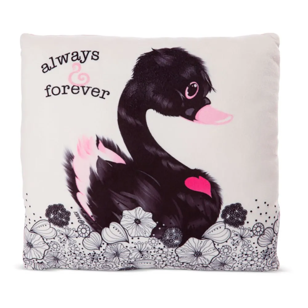 Nici Cushion Love Swan Black Approx. 30X30 Cm Green 3 Nici Cushion Love Swan Black Approx. 30X30 Cm Green