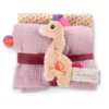 Nici Muslin Cloth Set Of 2 With Mini Grasping Toy -Nici nici muslin cloth set of 2 with mini grasping toy
